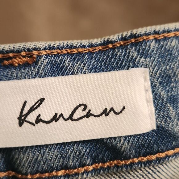 KanCan Light Wash Skinny Jeans w/ Raw Hem Size 7/27 US 4 - Picture 9 of 10